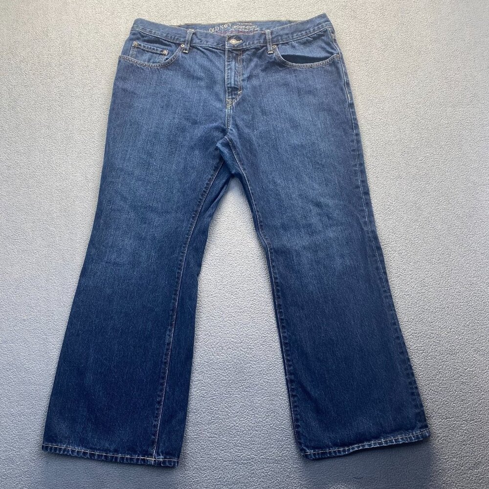 Old Navy The Authentic Bootcut Jeans Mens Size 40x30 Blue Denim Dark Wash